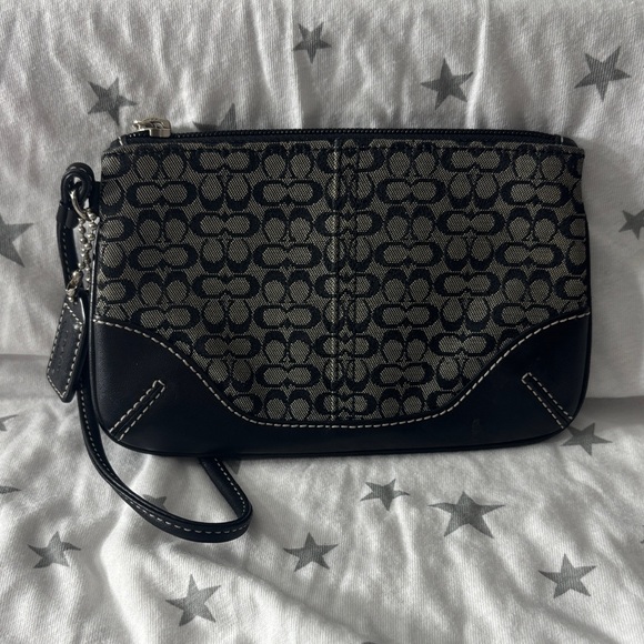 Coach Black and Gray Signature Wristlet - Picture 1 of 1